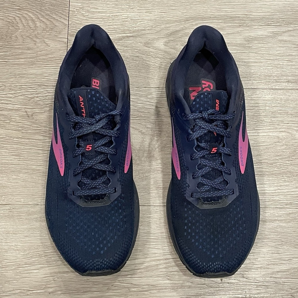 Brooks Womens Running Shoes Anthem 5 Sneakers 9.5 Comfort Blue Pink